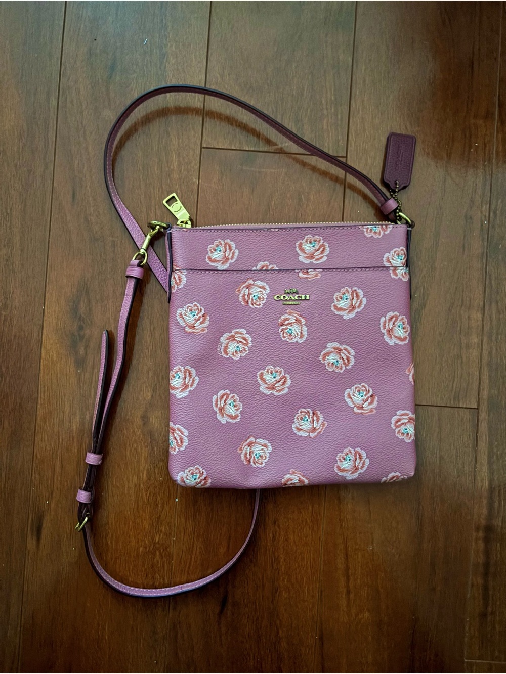 Coach Mauve Pink Floral Crossbody Bag